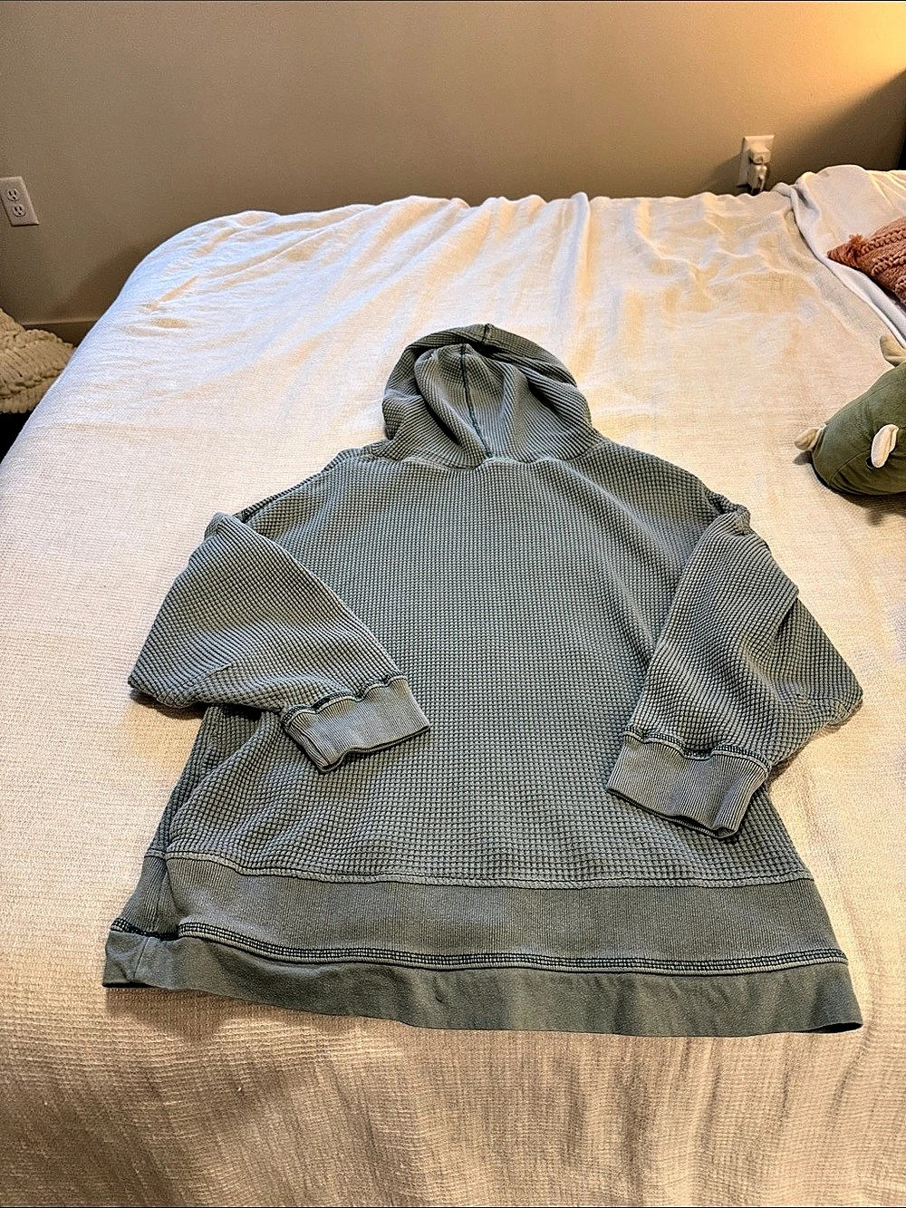 Urban Outfitters Green Checkered Hoodie Size Medium - Picture 2 of 3
